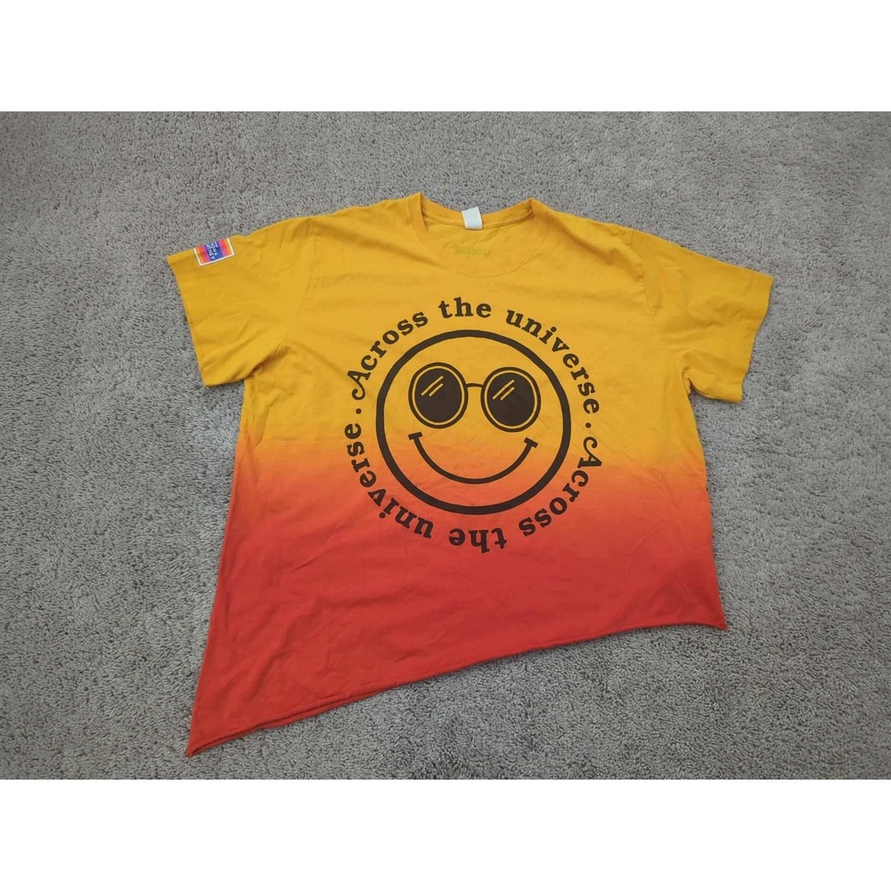 Zumba Across The Universe T Shirt Womens‎ XL/2XL Lennon McCartney Yellow Orange